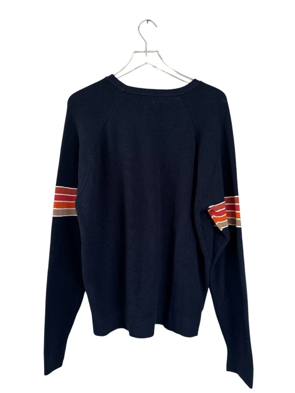 Outerknown Nostalgic Sweater Men’s XL Navy Burnt Rainbow Organic Cotton